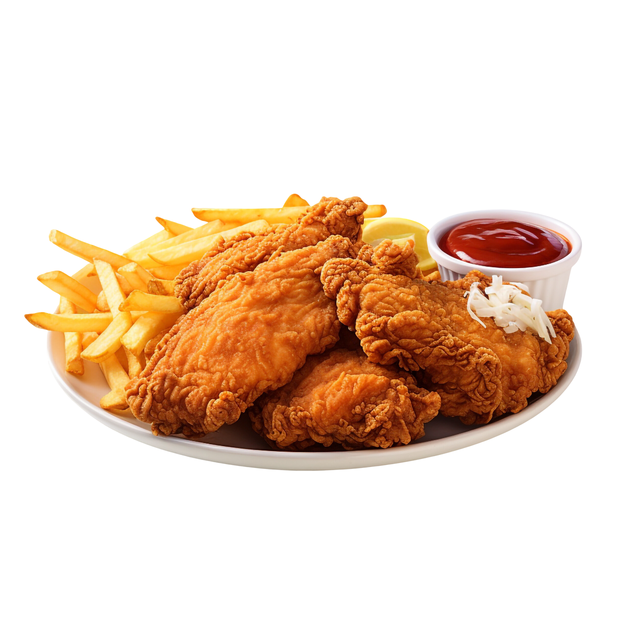 Poulet frit et frites